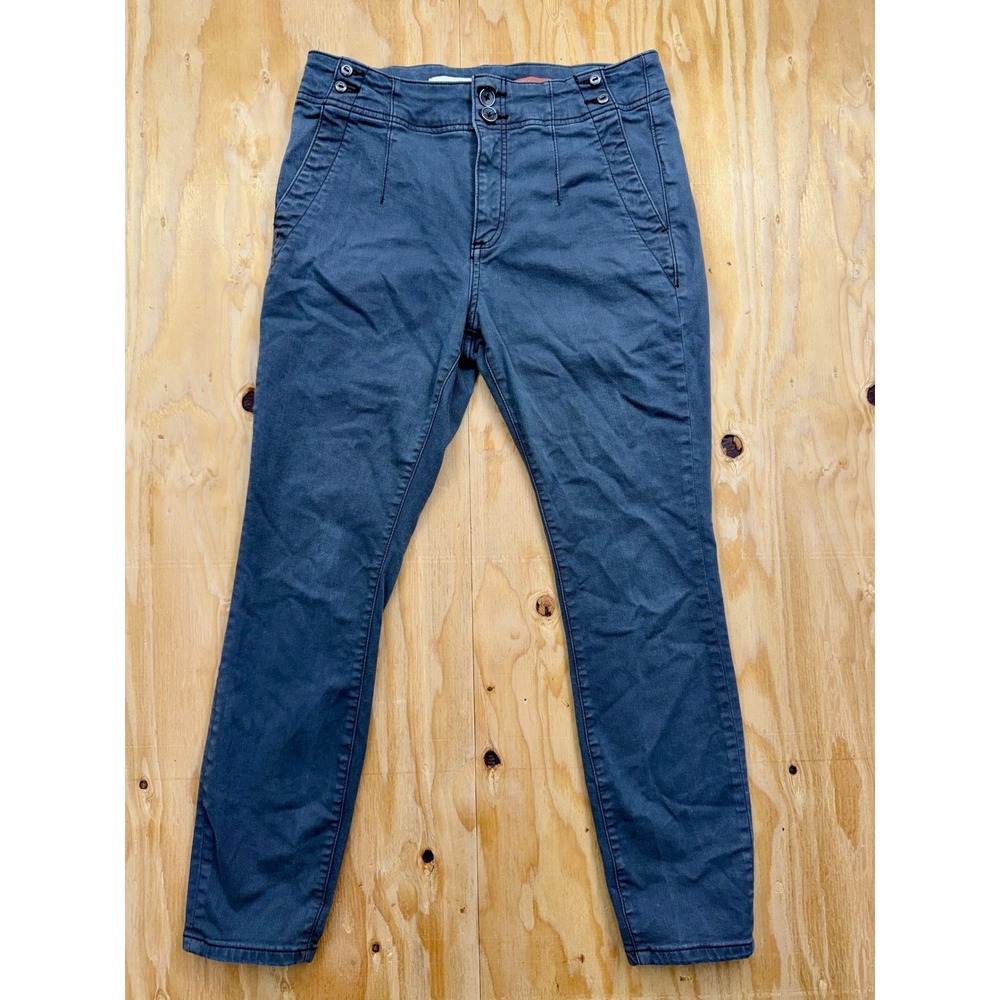 Anthropologie Pilcro High Rise Skinny Pants Gray Button Detail Size 29